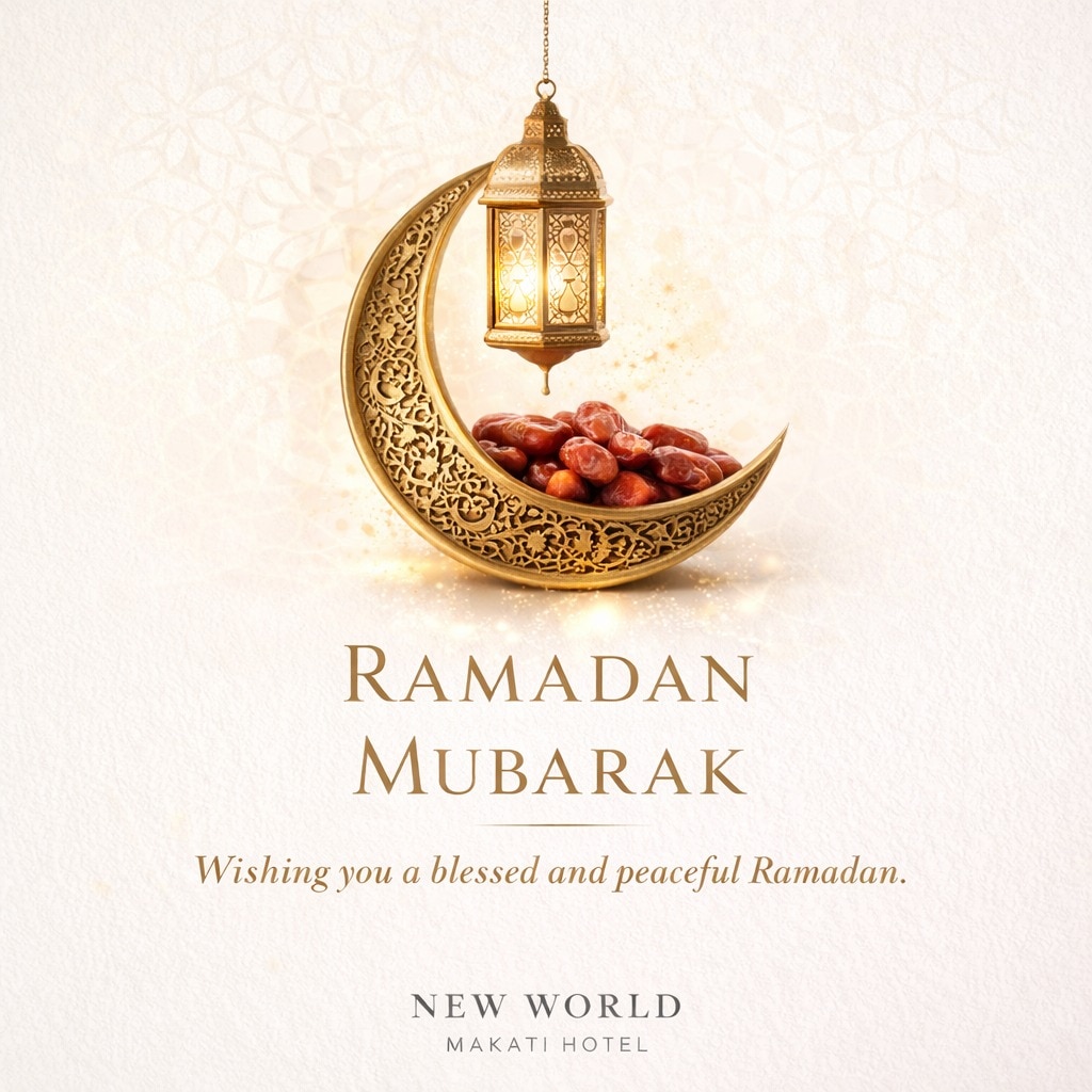 Ramadan Mubarak. 🌙

As dusk settles over Makati and the city lights begin to glow, may this sacred month bring renewal to the heart and grace to every gathering.

We are honored to be part of your moments of reflection and togetherness at New World Makati Hotel.