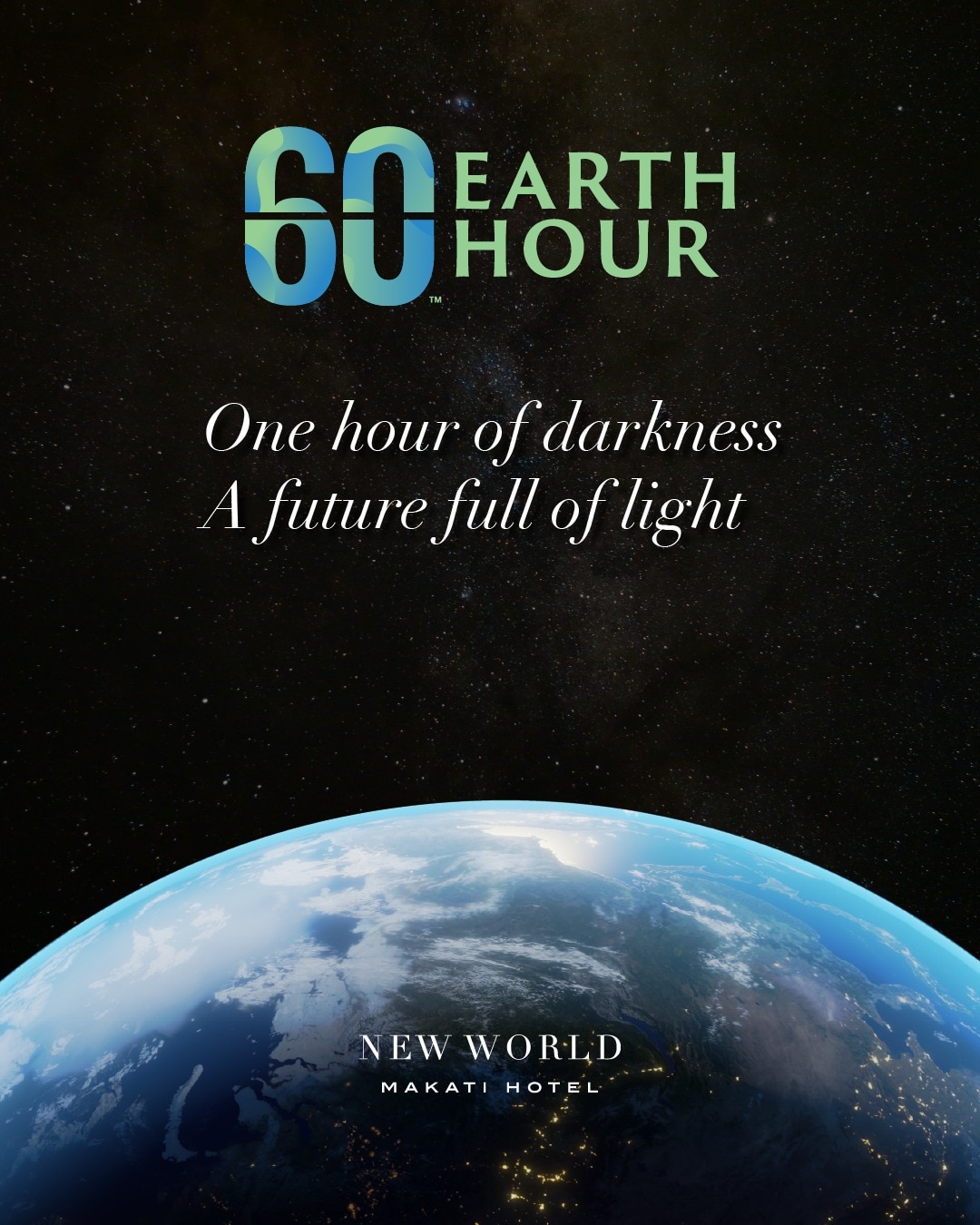For one hour, we choose quiet.​
For one hour, we listen.​

This Earth Hour, The Lounge transforms into an intimate stage of sound and shadow — a reminder that meaningful change often starts softly, collectively.​

Join us as we reflect, reconnect, and remember: light does not disappear in the dark. It begins there.​

Where Light Begins​
 #EarthHour #NewWorldMakati​

📞 (02) 8811 6888 (For General inquiries)​
📱 0917 888 4194 (For F&B inquiries)​
📧 enquiry.manila@newworldhotels.com or servicecentre.manila@newworldhotels.com​
🌐 manila.newworldhotels.com​

#NewWorldMakati #NewWorldMakatiHotel #NewWorldHotels