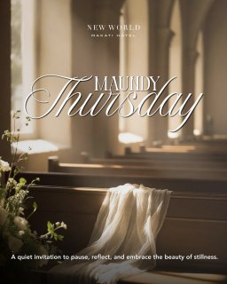 𝗔 𝗦𝗮𝗰𝗿𝗲𝗱 𝗘𝘃𝗲𝗻𝗶𝗻𝗴 𝗼𝗳 𝗥𝗲𝗳𝗹𝗲𝗰𝘁𝗶𝗼𝗻​
​​
A sacred evening that whispers of humility, reflection, and grace. As we embrace the stillness, we are called to remember the depth of Christ’s love and His commandment to serve. ​
​
📞 (02) 8811 6888 (For General inquiries)​
 📱 0917 888 4194 (For F&B inquiries)​
📧 enquiry.manila@newworldhotels.com or servicecentre.manila@newworldhotels.com​
🌐 manila.newworldhotels.com​
​
#NewWorldMakati #NewWorldMakatiHotel #NewWorldHotels