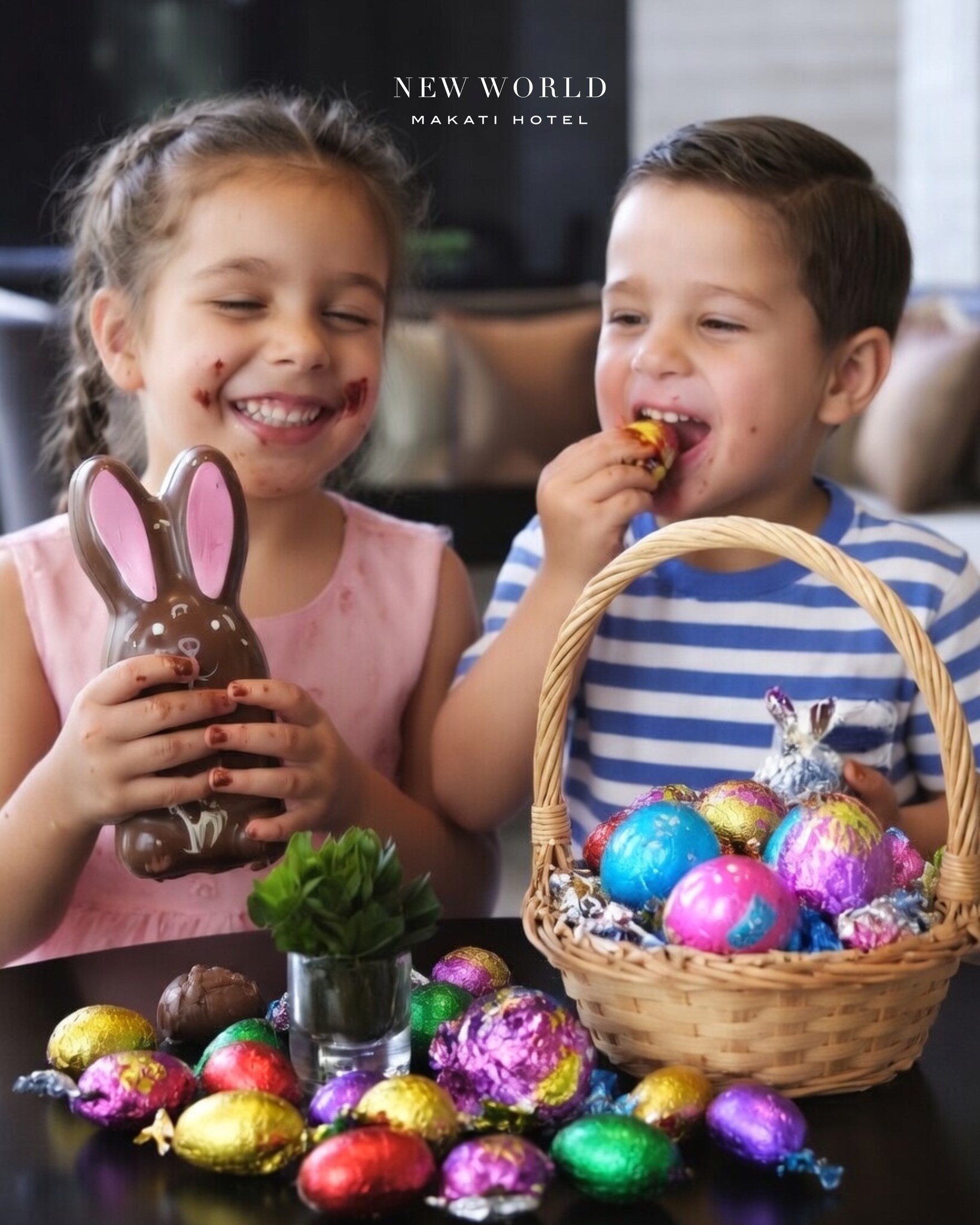 𝗦𝘄𝗲𝗲𝘁 𝗘𝗮𝘀𝘁𝗲𝗿 𝗠𝗼𝗺𝗲𝗻𝘁𝘀 𝗕𝗲𝗴𝗶𝗻 𝗛𝗲𝗿𝗲​

Mark the season with delightful Easter chocolates crafted with care at The Shop. From playful bunnies to beautifully molded eggs, each piece is made for celebrating special moments. Perfect as gifts or sweet treats for the family.​

𝗘𝗮𝘀𝘁𝗲𝗿 𝗖𝗵𝗼𝗰𝗼𝗹𝗮𝘁𝗲𝘀: ​
Rabbit – PHP 650 net​
Egg Crate – PHP 650 net​

𝗕𝘂𝗻𝗻𝘆​​
(Small) – PHP 550 net ​
(Large) – PHP 990 net​

𝗘𝗴𝗴​​
(Small) – PHP 550 net ​
(Large) – PHP 990 net​

𝗔𝘃𝗮𝗶𝗹𝗮𝗯𝗹𝗲 𝘂𝗻𝘁𝗶𝗹 𝗔𝗽𝗿𝗶𝗹 𝟱​.

📞 (02) 8811 6888 (For General inquiries)​
 📱 0917 888 4194 (For F&B inquiries)​
📧 enquiry.manila@newworldhotels.com or servicecentre.manila@newworldhotels.com​
🌐 manila.newworldhotels.com​

#NewWorldMakati #NewWorldMakatiHotel #NewWorldHotels