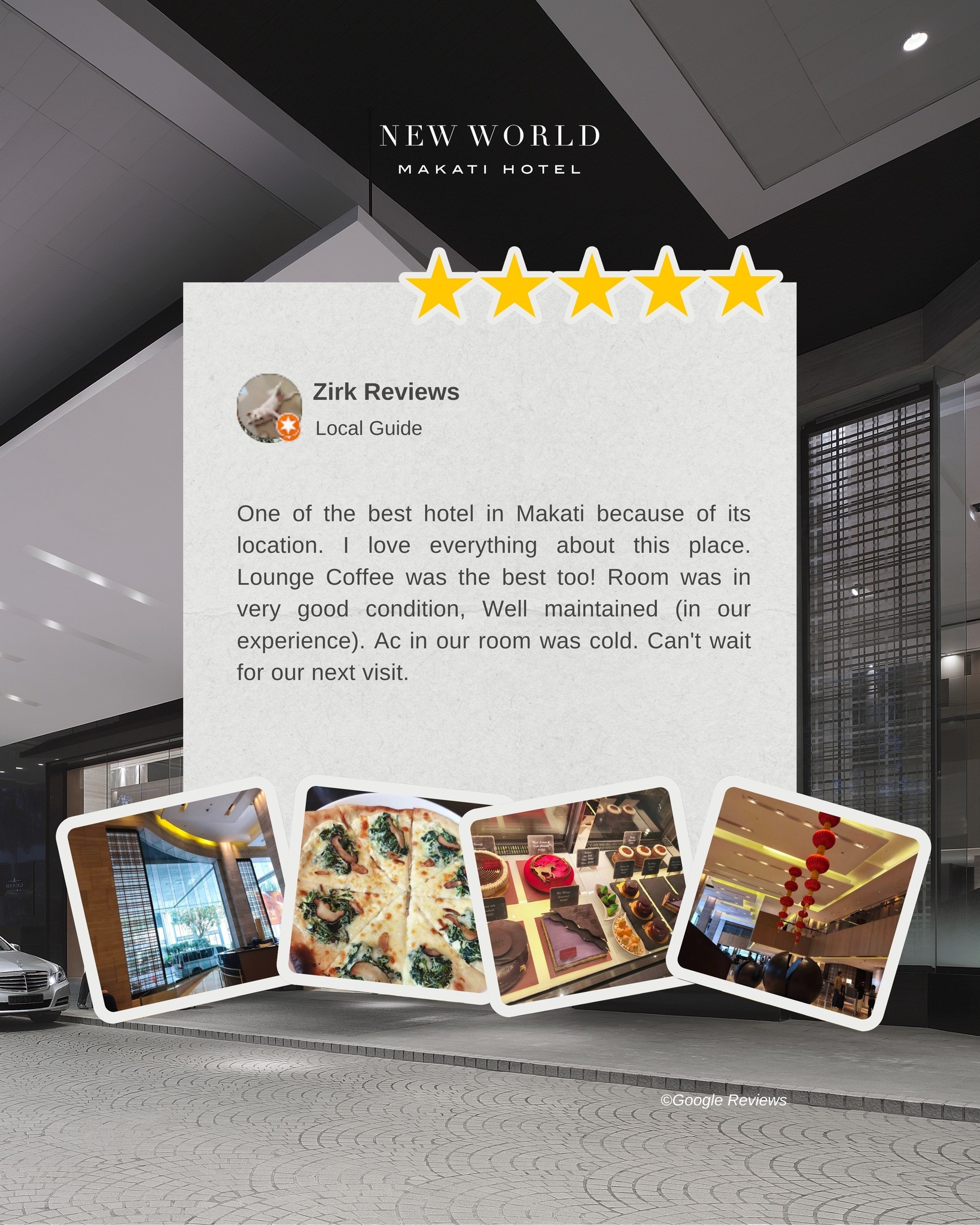 At New World Makati Hotel, every guest experience matters.​

We are grateful for this kind review and for recognizing our commitment to comfort, quality, and service. We look forward to your next visit!​
​
📞 (02) 8811 6888 ​
 📱 0917 888 4194 ​
📧 enquiry.manila@newworldhotels.com​
🌐 manila.newworldhotels.com​
#NewWorldMakati #NewWorldMakatiHotel #NewWorldHotels #GuestExperience #FiveStarStay #HospitalityExcellence