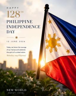 Proud of our roots. Grateful for our freedom.​

Today, we honor the past, celebrate the present, and look forward to a brighter future.​

Maligayang Araw ng Kalayaan!​

#NewWorldMakatiHotel #NewWorldHotels #ArawngKalayaan