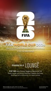 Football fever starts here. ⚽️ 
Catch the FIFA 2026 World Cup live at The Lounge.

Enjoy one round of local beer, Sapporo draft beer,
Terra Vega red or white wine, or a classic cocktail for only PHP900 net.

Book your table now:
📞(02) 8811 6888
📱0917 888 4194
📧servicecentre.manila@newworldhotels.com
🌐manila.newworldhotels.com

#NewWorldMakati #NewWorldMakatiHotel
#NewWorldHotels #FIFAWorldCup