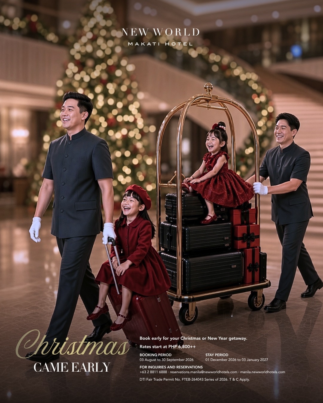 Plan your holiday escape ahead. Enjoy exclusive savings when you book your Christmas or New Year's stay in advance.
With limited festive inventory available, secure your preferred dates before they're gone.
Reserve your holiday getaway today:
📞 (02) 8811 6888
📧 reservations.manila@newworldhotels.com
#NewWorldMakati #NewWorldMakatiHotel #NewWorldHotels
